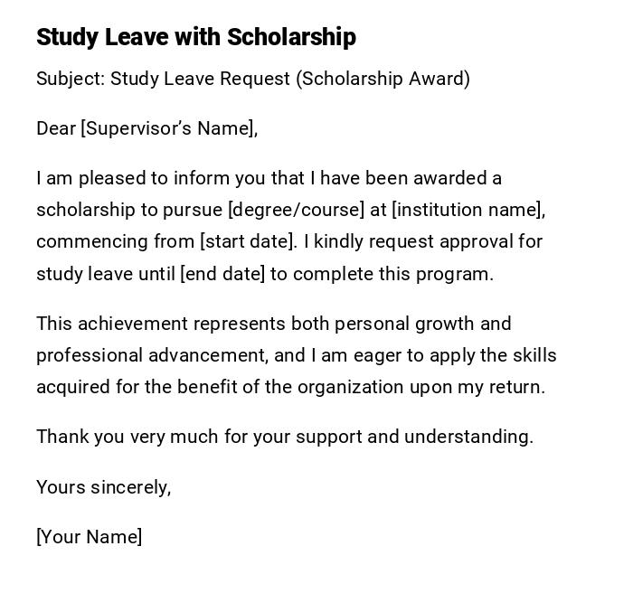 Study Leave with Scholarship Study Leave with Scholarship