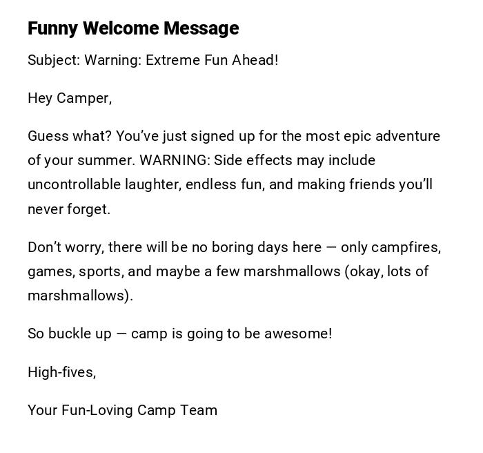 Funny Welcome Message Funny Welcome Message