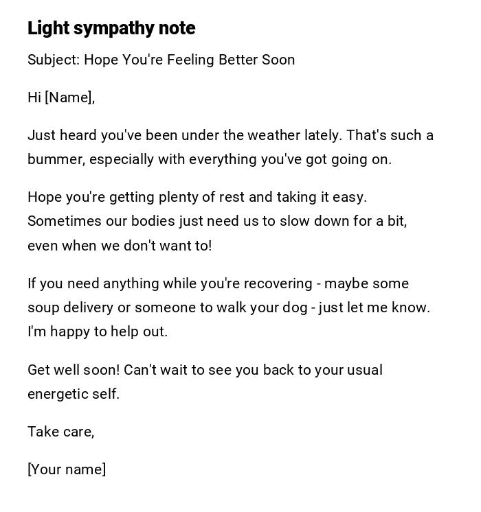 Light sympathy note