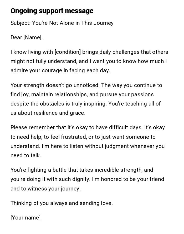 Ongoing support message