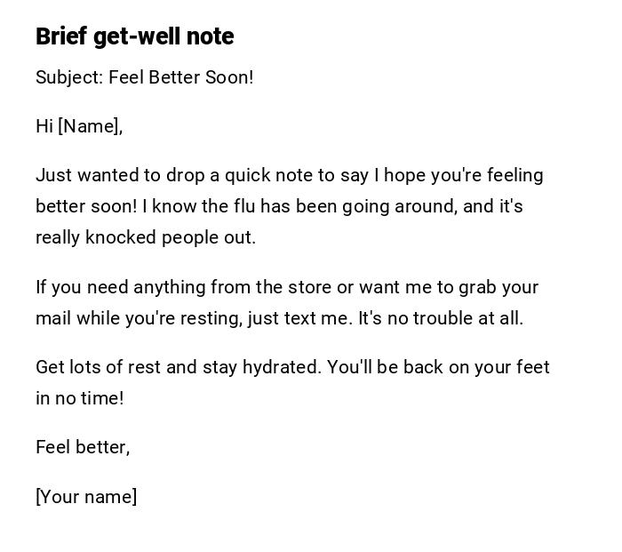Brief get-well note