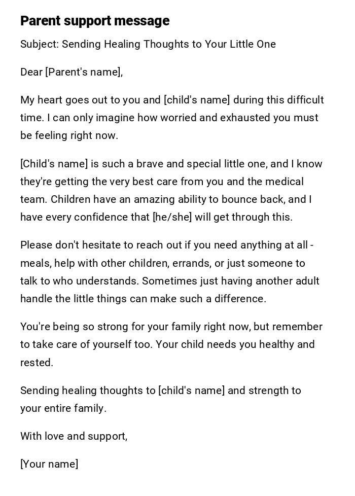 Parent support message