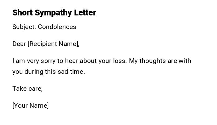 Short Sympathy Letter