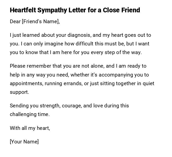 Heartfelt Sympathy Letter for a Close Friend Heartfelt Sympathy Letter for a Close Friend