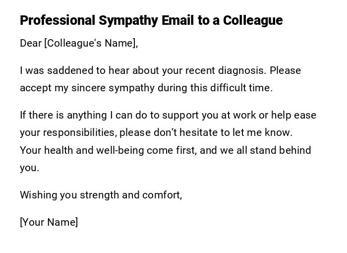 Professional Sympathy Email to a Colleague Professional Sympathy Email to a Colleague