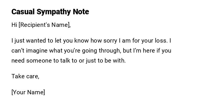 Casual Sympathy Note