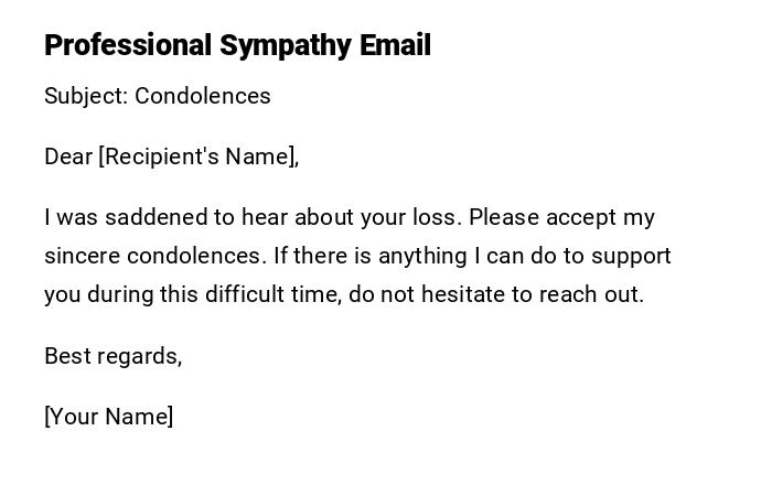 Professional Sympathy Email