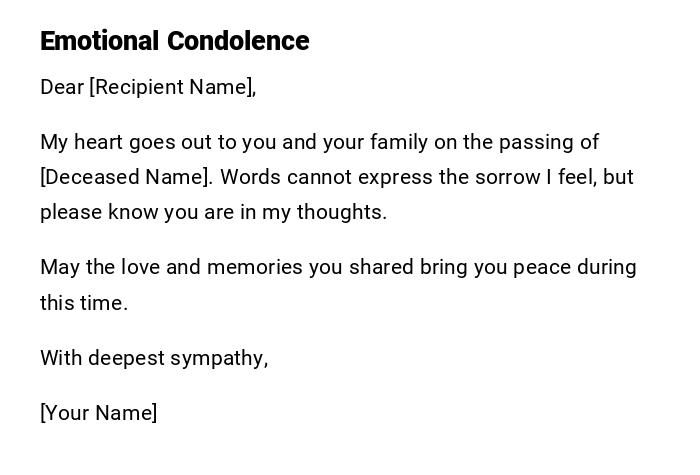 Emotional Condolence Emotional Condolence