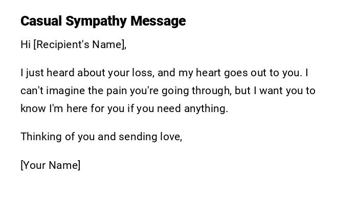 Casual Sympathy Message Casual Sympathy Message