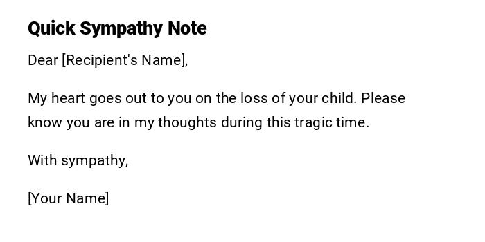 Quick Sympathy Note Quick Sympathy Note