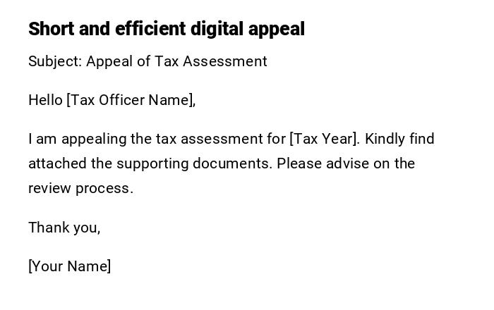 Short and efficient digital appeal Short and efficient digital appeal