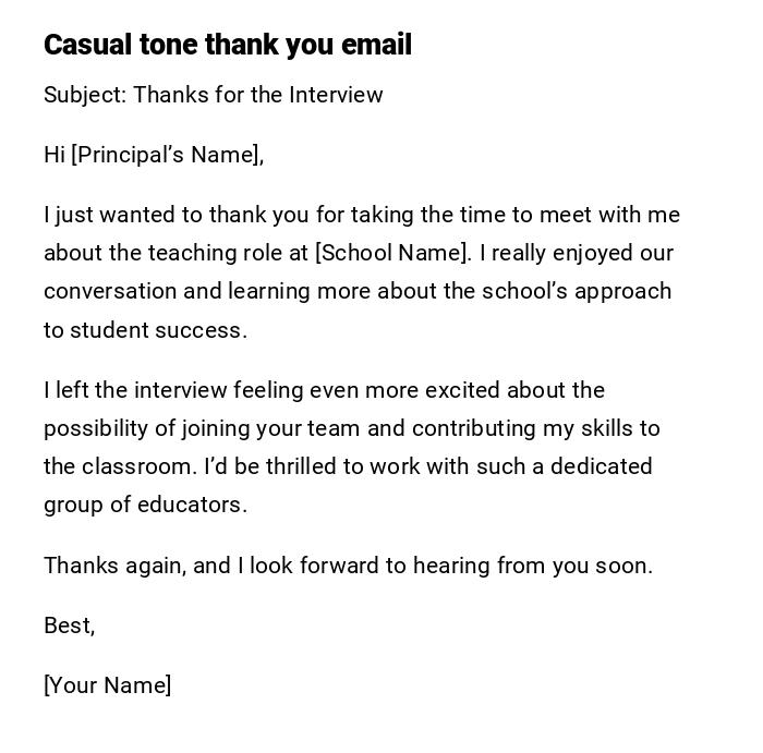 Casual tone thank you email Casual tone thank you email