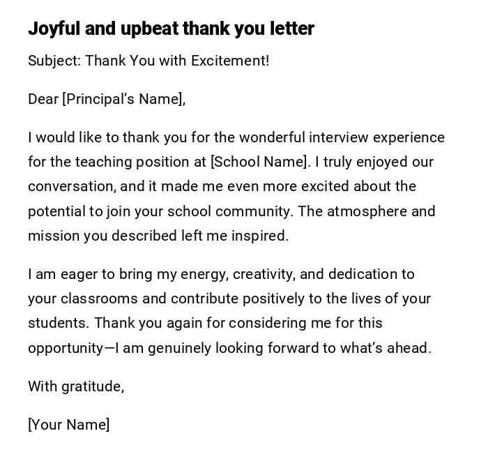 Joyful and upbeat thank you letter Joyful and upbeat thank you letter