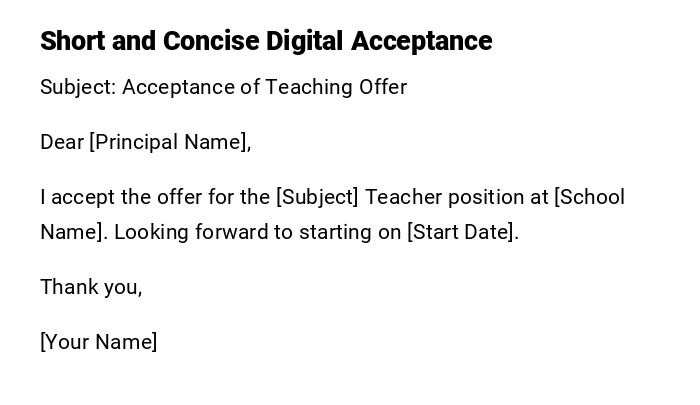 Short and Concise Digital Acceptance Short and Concise Digital Acceptance