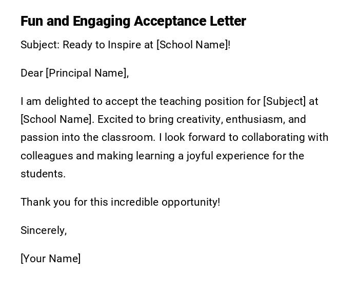 Fun and Engaging Acceptance Letter Fun and Engaging Acceptance Letter