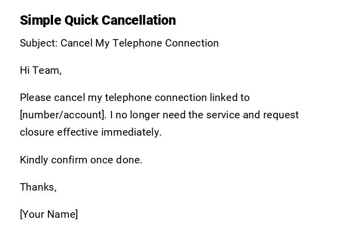 Simple Quick Cancellation