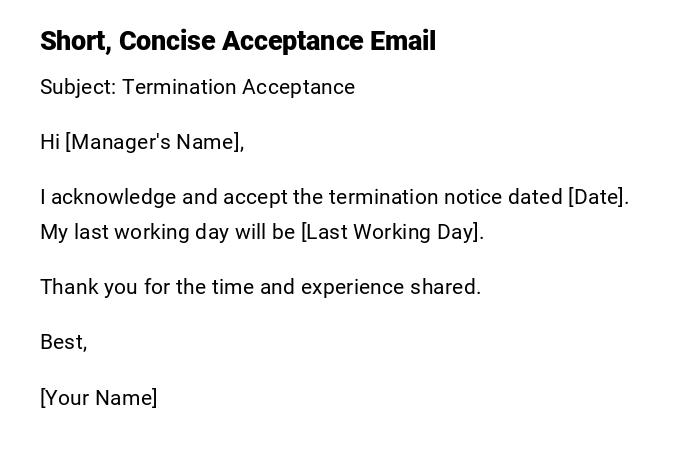 Short, Concise Acceptance Email Short, Concise Acceptance Email