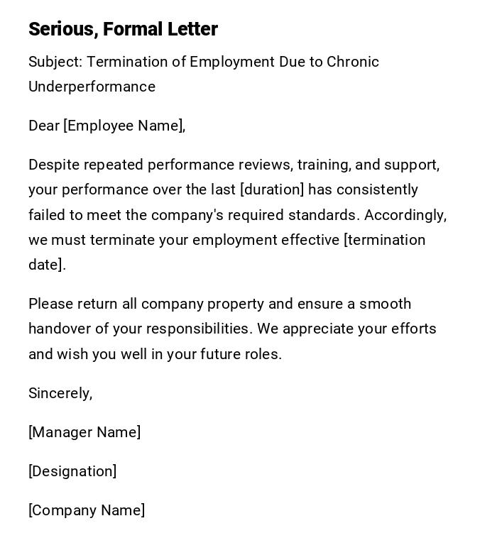 Serious, Formal Letter Serious, Formal Letter