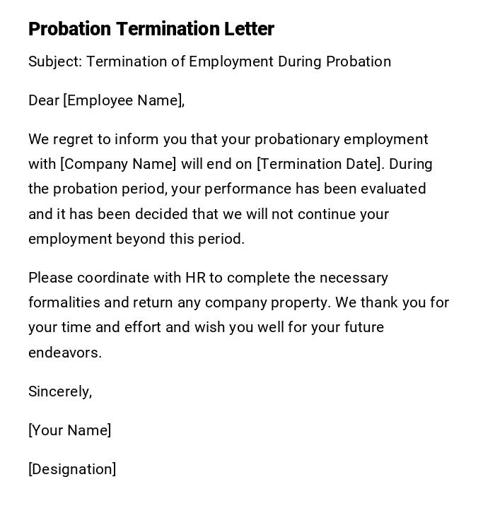 Probation Termination Letter