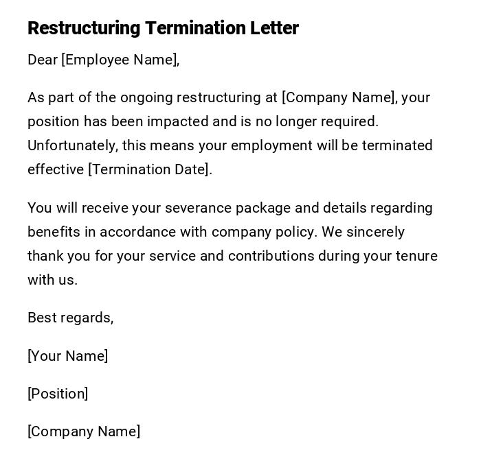 Restructuring Termination Letter