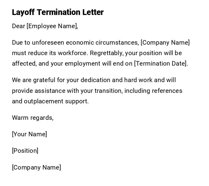 Layoff Termination Letter