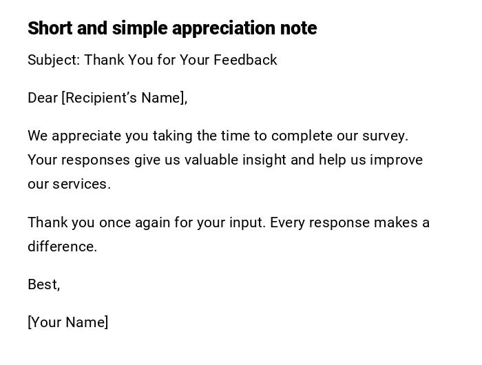 Short and simple appreciation note Short and simple appreciation note