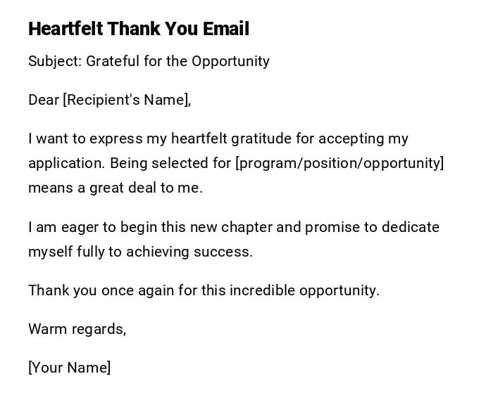 Heartfelt Thank You Email Heartfelt Thank You Email