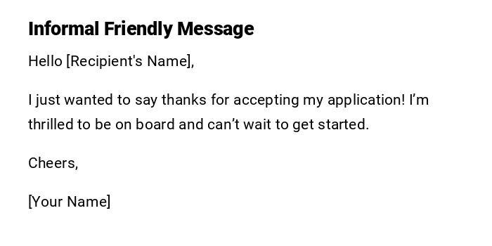 Informal Friendly Message Informal Friendly Message