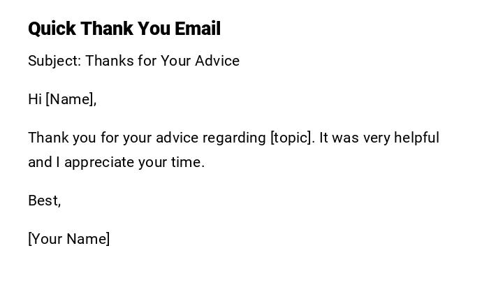 Quick Thank You Email Quick Thank You Email