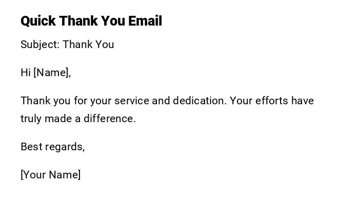 Quick Thank You Email Quick Thank You Email