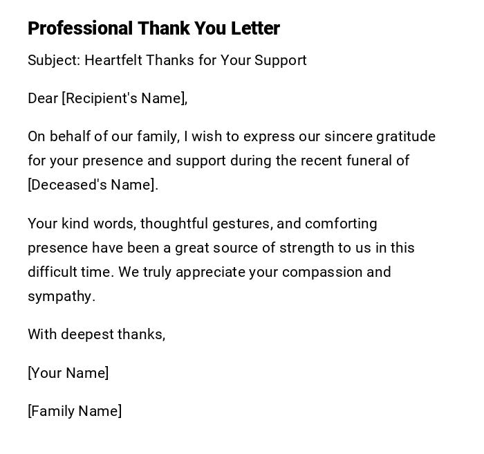 Professional Thank You Letter Professional Thank You Letter