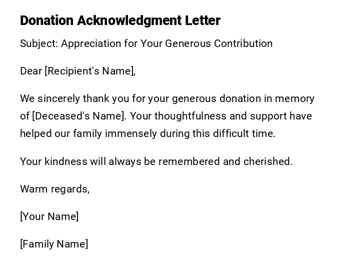 Donation Acknowledgment Letter Donation Acknowledgment Letter