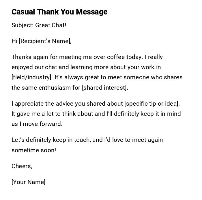 Casual Thank You Message Casual Thank You Message