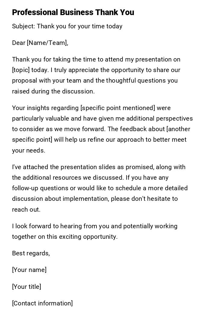 Professional Business Thank You Professional Business Thank You
