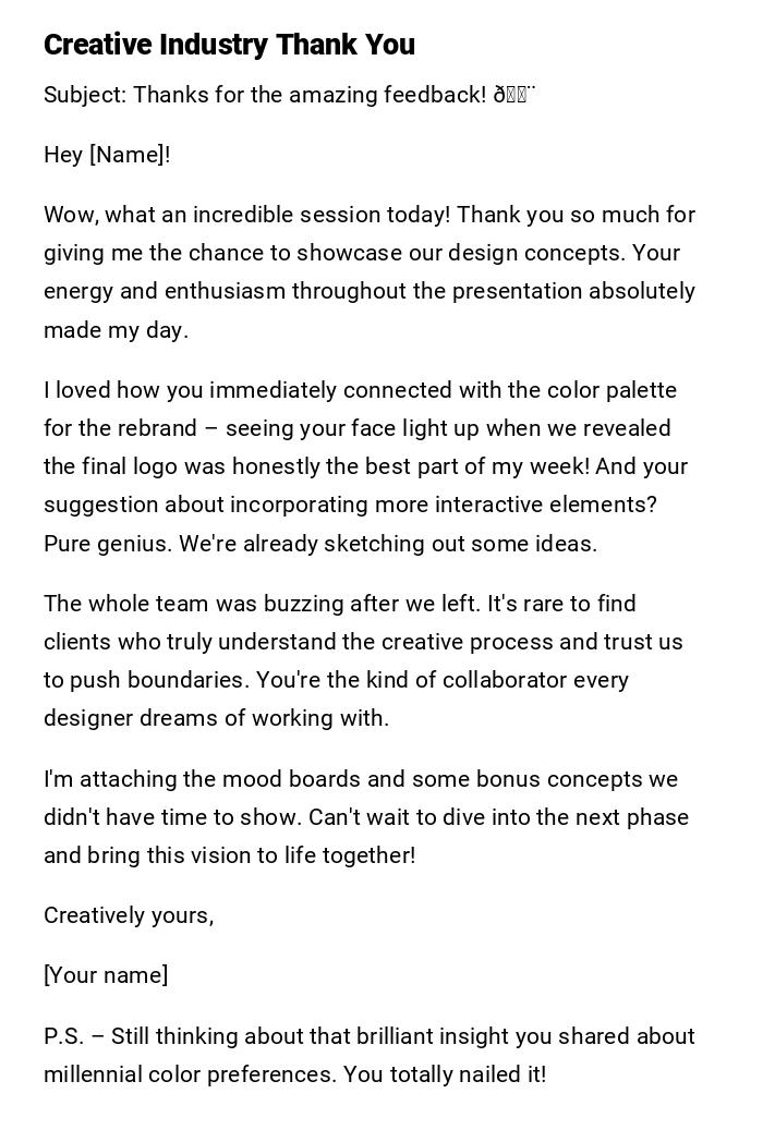 Creative Industry Thank You Creative Industry Thank You