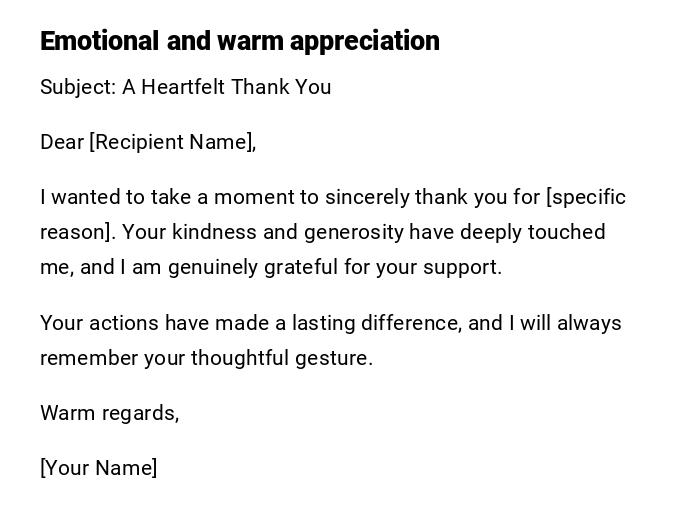 Emotional and warm appreciation Emotional and warm appreciation