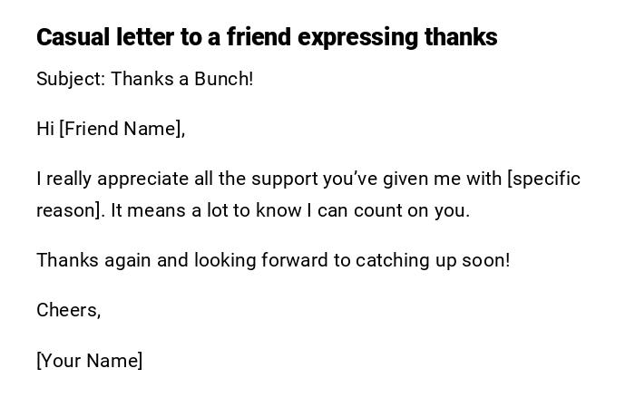 Casual letter to a friend expressing thanks Casual letter to a friend expressing thanks