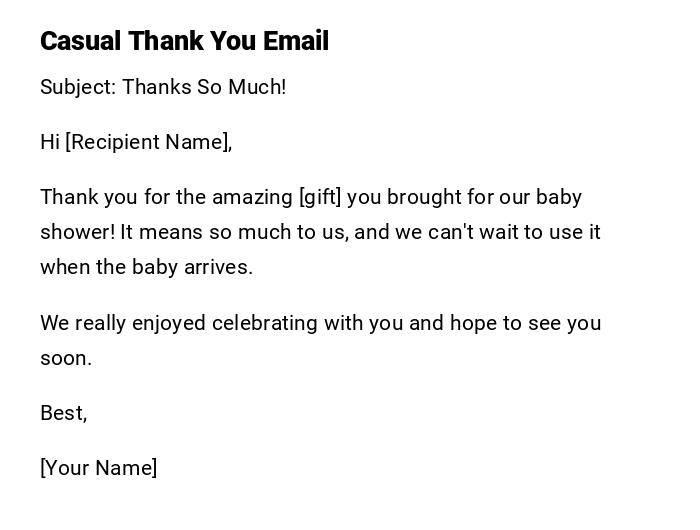 Casual Thank You Email