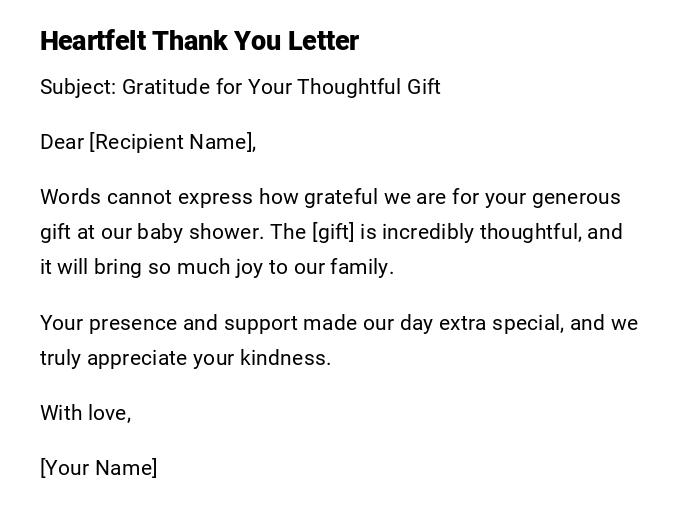 Heartfelt Thank You Letter
