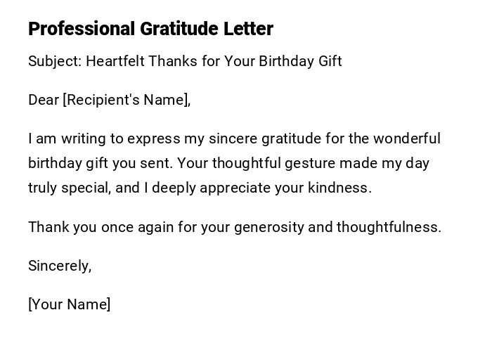 Professional Gratitude Letter Professional Gratitude Letter