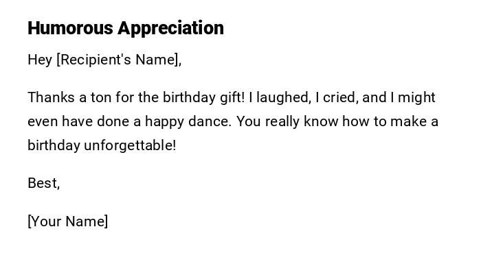 Humorous Appreciation Humorous Appreciation