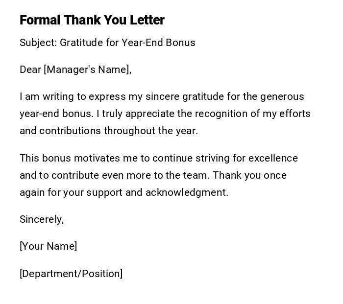 Formal Thank You Letter Formal Thank You Letter