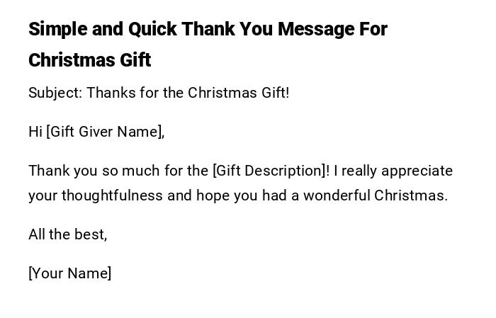 Simple and Quick Thank You Message For Christmas Gift Simple and Quick Thank You Message For Christmas Gift