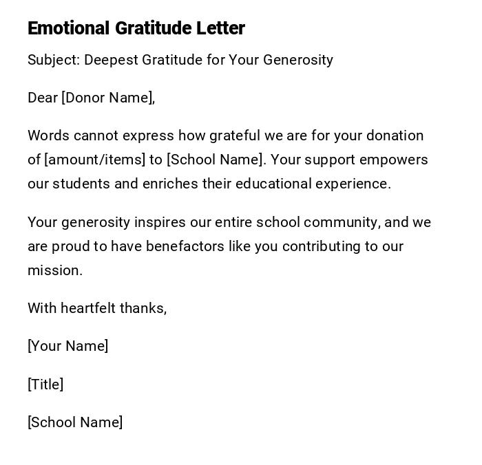 Emotional Gratitude Letter Emotional Gratitude Letter