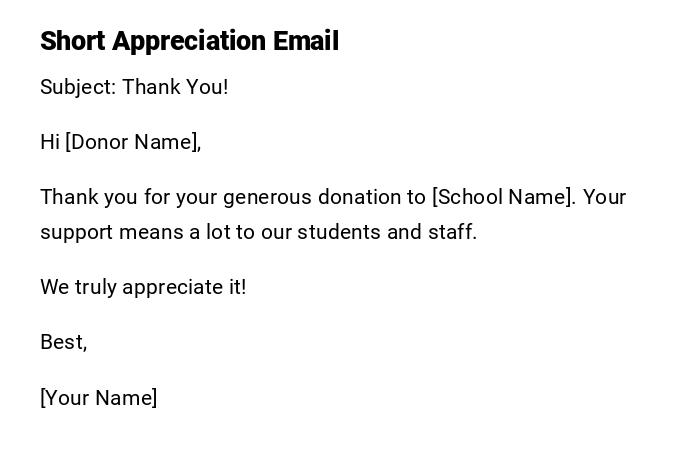 Short Appreciation Email Short Appreciation Email