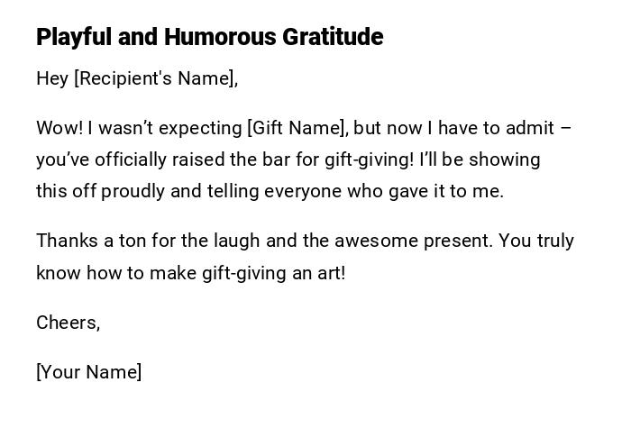 Playful and Humorous Gratitude Playful and Humorous Gratitude