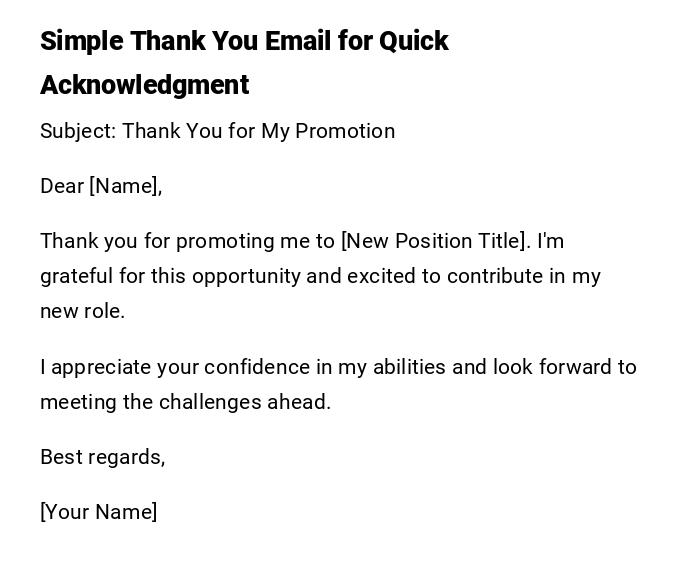 Simple Thank You Email for Quick Acknowledgment Simple Thank You Email for Quick Acknowledgment