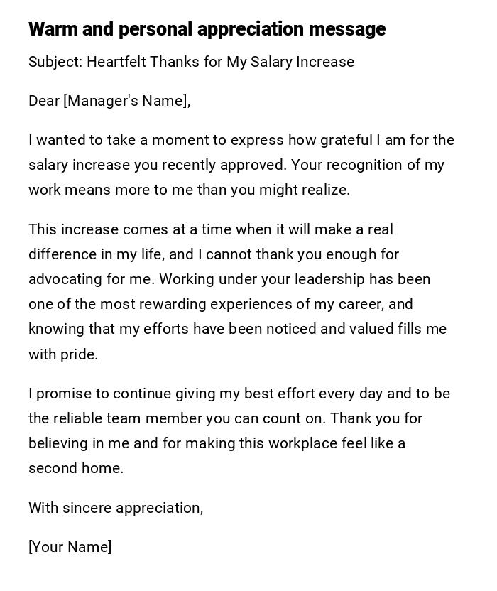 Warm and personal appreciation message Warm and personal appreciation message