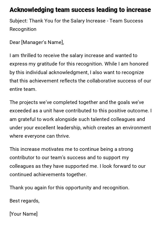 Acknowledging team success leading to increase Acknowledging team success leading to increase