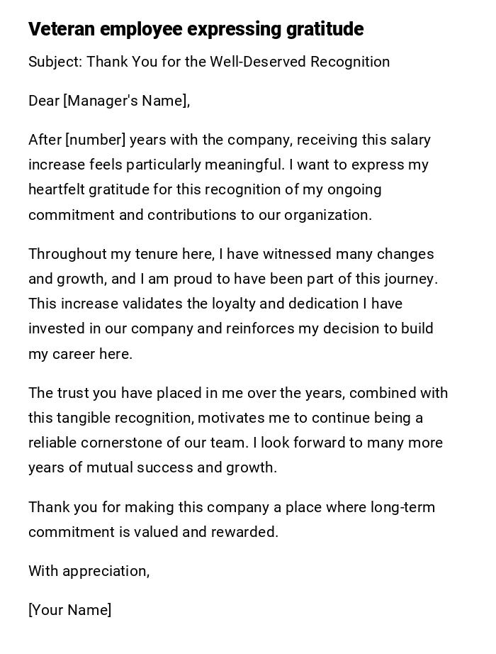 Veteran employee expressing gratitude Veteran employee expressing gratitude
